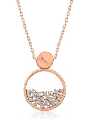 Pileli Store 925 Ayar Gümüş Rose Çiğ Damlası Kadın Gümüş Kolye