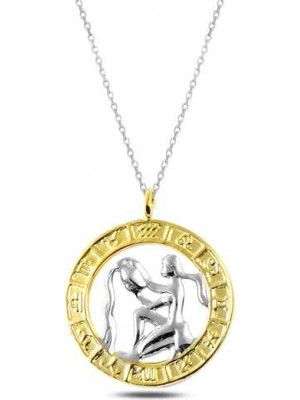 Pileli Store ​925 Ayar Gümüş Gold Kova Burcu Gümüş Kolye