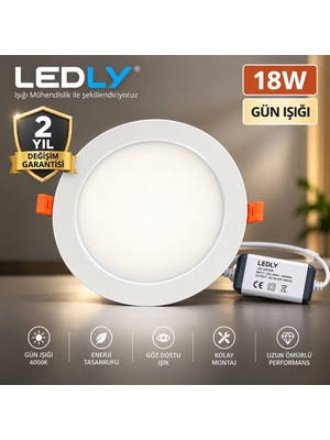 18 W Spot Aydınlatma Sıva Altı Gün Işığı