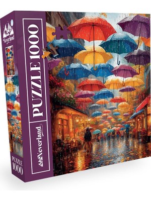 Neva Home 1000 Parça - Raıny Umbrella Street (Yağmurlu Şemsiyeli Sokak)