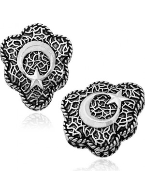 Pileli Store 925 Ayar Gümüş Işlemeli Ay Yıldız Tesbih Imamesi