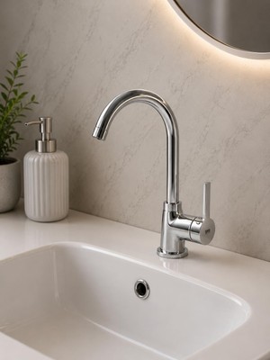 Neva Home Msk Armatür Krom Baston Borulu Lavabo Bataryası