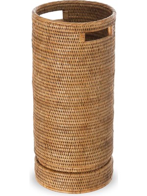 Neva Home La Jolla Rattan Yuvarlak Şemsiye Tutucu ile Su Catch, Bal Rengi Kahverengi _ P, Honigbraun, 24.13 x 24.13 x 53.34 cm