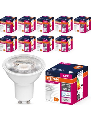 Neva Home LED Value PAR16 GU10 6.9W (80W Eşdeğeri) 6500K Gün Işığı, 600 Lm, 36° Spot, Crı≥80, Cam Gövde – 10’lu Paket