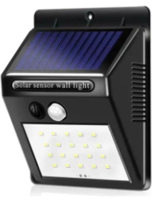 Neva Home Hareket Sensörlü Güneş Panelli Aydınlatma, 20 Led, Solar Dış Mekan Lambası, Siyah