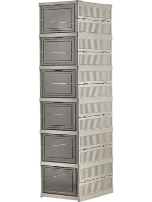 Neva Home 6 Katlı, Katlanabilir Ayakkabılık, Taşınabilir Çok Amaçlı, Geniş, Katlanabilir Dolap ve Raf, Katlanır Taşınabilir Premium Portatif Organizer Ayakkabılık (25,5cm x 34,5cm x 105,5CM) (Toprak)