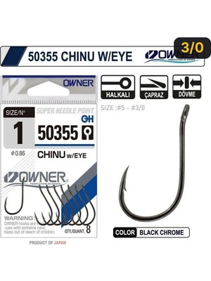 Owner 50355 Chinu W/ Eye Gun Black Iğne