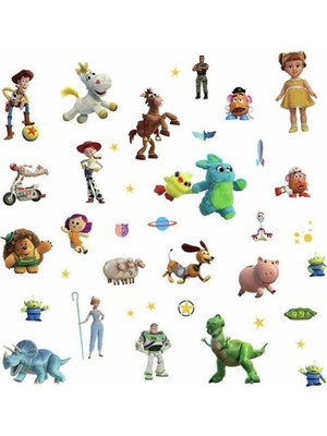 Neva Home RMK4008SCS Toy Story 4 Soy ve Yapıştır Duvar Çıkartması, Yeşil, Mavi, Sarı