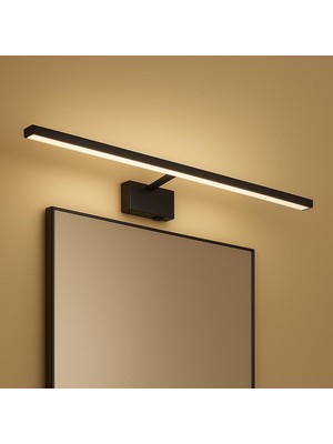 Neva Home Kanarya 40 cm 8W LED Ayna & Resim Apliği Siyah | 4200K Gün Işığı, 720 Lümen, IP45 Su Korumalı, 64W Eşdeğer, Açma/kapama Anahtarlı, 220V Modern Duvar Aydınlatma Armatürü (Siyah)