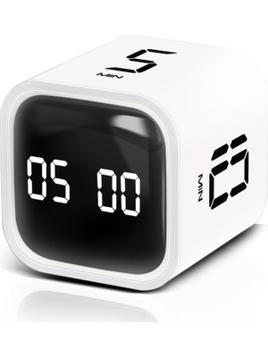 Neva Home Gt-1 Pomodoro Zamanlayıcı Küp, Flip Timer, Öğrenci Kronometresi & Ders Çalışma Saati, 5/10/30/60 Dk + Özel Geri Sayım, Usb-C Şarjlı, Sessiz/titreşimli Alarm, Mutfak/ofis - Beyaz