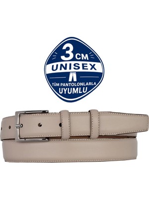 GoDeri %100 Hakiki Deri Vizon Klasik 3cm Erkek Kemeri, 3cm Kadın Kemeri, Unisex Uyumlu