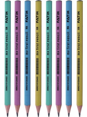 Neva Home 8'li Ilk Kalemim Jumbo Uçlu Kurşun Kalem, 3.0mm Uç, Üçgen Form, Minik Eller Için Kolay Tutuş, Sb Uç Kırılma Koruması (8 Adet)
