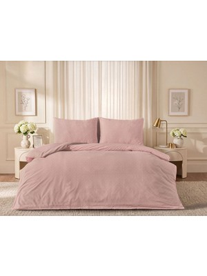 Doqu Home Floren Nevresim Takımı / Yatak Örtüsü Seti Tek Kişilik Pudra