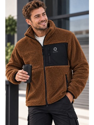 Machi Erkek OVERSIZE Geniş kalıp Kuzu Welsoft Sıcak Tutan Peluş Polar Ceket 3 Cepli Tam Fermuarlı Tam Beden Ekru Lacivert Siyah Kahve Yeşil