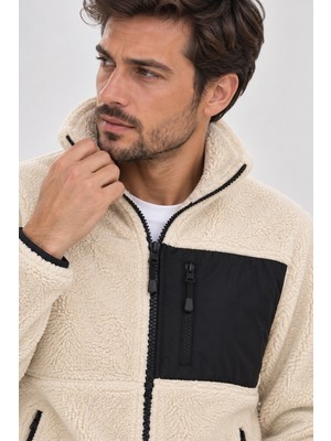 Machi Erkek OVERSIZE Geniş kalıp Kuzu Welsoft Sıcak Tutan Peluş Polar Ceket 3 Cepli Tam Fermuarlı Tam Beden Ekru Lacivert Siyah Kahve Yeşil