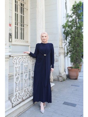 Nisum Moda Pelerinli Tokalı Sandy Elbise