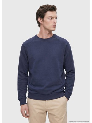 Ramsey İndigo Bisiklet Yaka Düz Sweatshirt