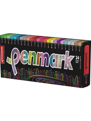 Penmark Fosforlu Kalem 24'lü Süper Kutu 6 Neon ve 6 ve 6 Tropik ve 6 Simli