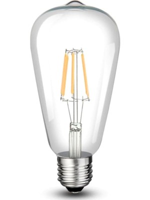 Cata CT-4353 Rustik Fılament LED Ampul Nostalji 8W 6400K Beyaz [uzun] E27 (3 Adet)
