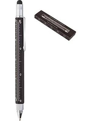Mythriva Çok Fonksiyonlu Tornavidalı Cetvelli Touchpen Kalem, Siyah
