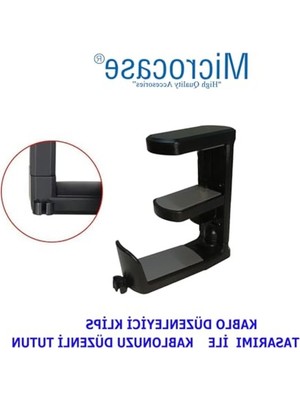 Mythriva 360 Derece Dönme Özellikli Masaya Monte Ayarlanabilir Kulaklık Standı