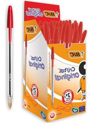 Mythriva Kırmızı Tükenmez Kalem, 50'li Kutu, 1.0 mm Uç Kalınlığı