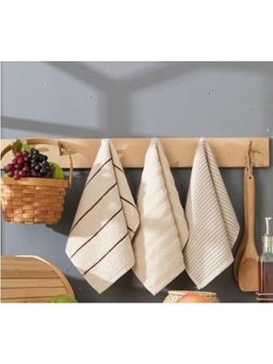 Mythriva 30X50 cm Bambu Mutfak Havlusu Seti, 6 Adet Bej Renk