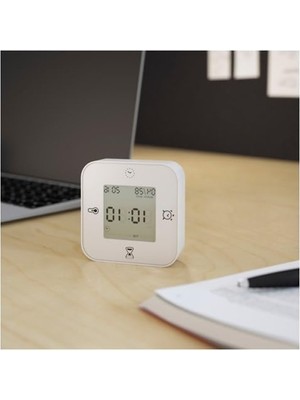 Mythriva 4 Fonksiyonlu Beyaz Masa Saati, Alarm ve Zamanlayıcı