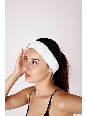 Mythriva Beyaz Sporcu Saç Bandı, Ter Bandı ve Bandana Özellikli