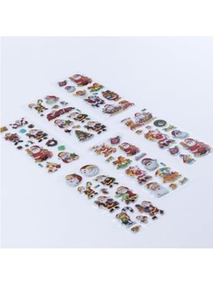 Mythriva 6 Adet Yılbaşı Kabartmalı Sticker Seti - Renkli ve Eğlenceli