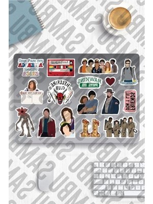Mythriva Laptop ve Telefon Için Stranger Things Temalı Sticker Seti