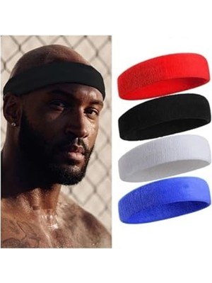Mythriva Sporcu Havlu Kafa Bandı Ter Bandı Headband Tenis Saç Bandı Siyah