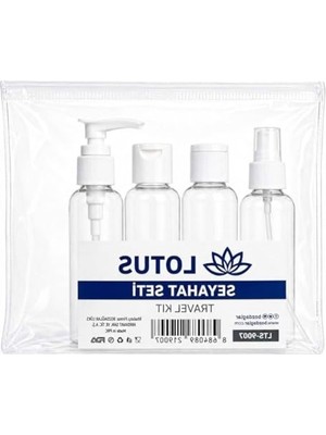Mythriva 4 Parça Seyahat Seti, Şeffaf ve Pratik Tasarım ile Kolay Taşıma