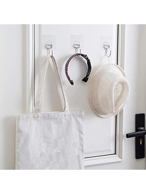 Mythriva Krom Yapışkan Kancalar - 3'lü Set, Duvar Askıları, Banyo ve Mutfak Için