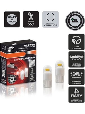 Mythriva LED T10 W5W Plaka Park Iç Mekan Ampulü - 6000K Beyaz Işık