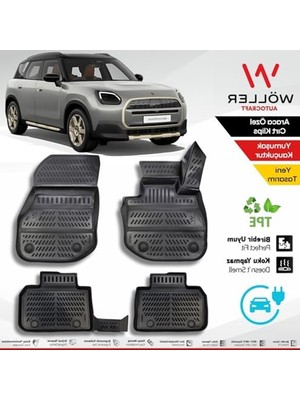 Mythriva 3D Havuzlu Paspas, Mini Countryman E Için Özel Tasarım, Elektrikli Araçlar Için Uyumlu