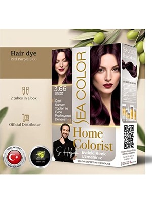 Mythriva Sea Color Home Colorist Set Saç Boyası 3.66 Kızıl Mor Red Purple