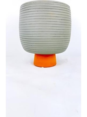 Mythriva Antik Kendinden Ayaklı Toprak Saksı - Gri 19 cm