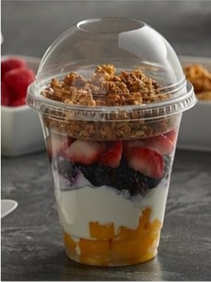 Mythriva 350 cc Pet Plastik Milkshake Limonata Bardağı Kapaklı 50 Adet