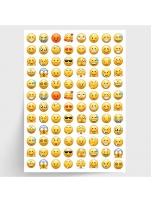 Mythriva Karışık Emoji, Duygu ve Yüz Ifadesi Sticker Seti, 1920 Adet