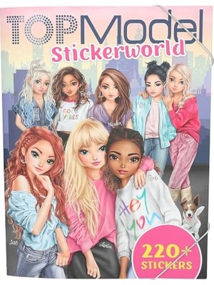Mythriva 13423 Topmodel Stickerworld-Kap, 16 Detaylı Arka Plan ve 6 Sayfa Aksesuar Çıkartması, Çok Renkli, Yakl. 26 x 21 x 0,5 cm