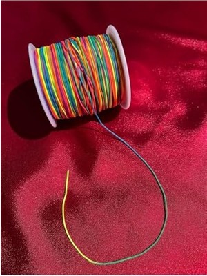 Mythriva 5 Metre Gökkuşağı Renk Paraşüt Ipi, Takı Ipi (0,80 Mm)