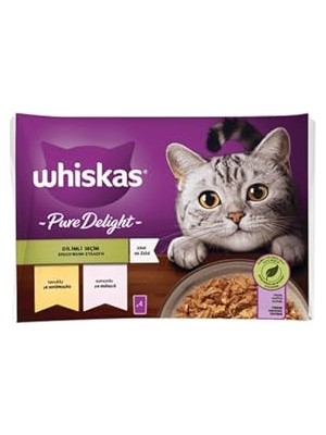 Mythriva Whiskas Pouch Pure Delight Jöle Içinde Tavuklu ve Somonlu Yetişkin Kedi Konservesi 4X85 gr
