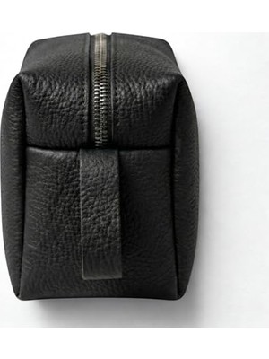 Mythriva Deri Erkek Bakım Çantası Seyahat Organizeri – Tıraş Çantası, Kişisel Bakım ve Kozmetik Düzenleyici, Fermuarlı Geniş Hacimli Dopp Kit Siyah