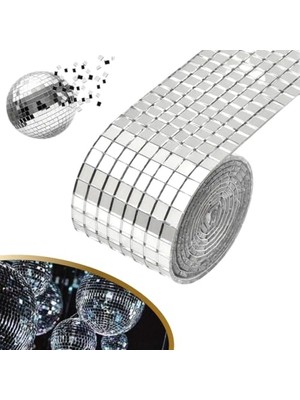 Mythriva 1 Metre Uzunluğunda Aynalı Mozaik Taşlı Dekor Bandı 4 cm x 1 mt (Altın)