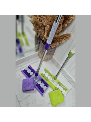 Mythriva Sihirli Mop Yer Fayans Duvar Yüzey Temizlik Mikrofiber Mandallı Mop, Teleskopik Saplı Istediğin Bezi Tak Kullan Hediye Yedek Bez ' Li