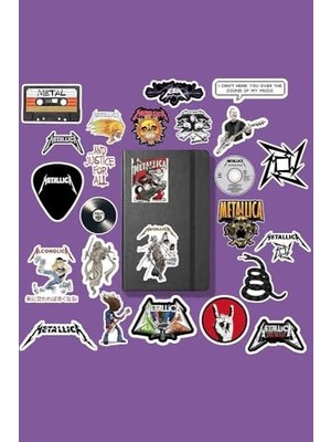 Mythriva Metallica Rock Sticker Paketi/bullet Journal Defter Çıkartma Ajanda Laptop Etiket