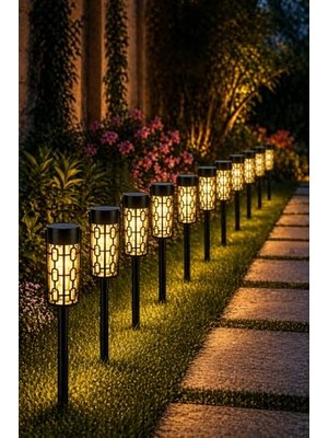Mythriva Panter Solar Bahçe Aydınlatması, Balkon Dekorasyonu, Güneş Enerjili Hareket Sensörlü, 3000K Sarı Gün Işığı Filament LED Dış Mekan Su Geçirmez Çim Yol Peyzaj Patika Aydınlatma Dekoratif Lamba 55 cm