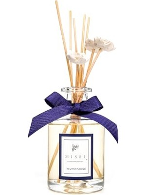 Mythriva 200 ml Silindir Şişe Bambu Çubuklu Yasemin Sandal Oda Kokusu