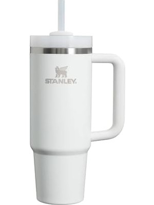 Mythriva Stanley Quencher Pipetli Termos Bardak, Beyaz (Frost), 0.88 Litre